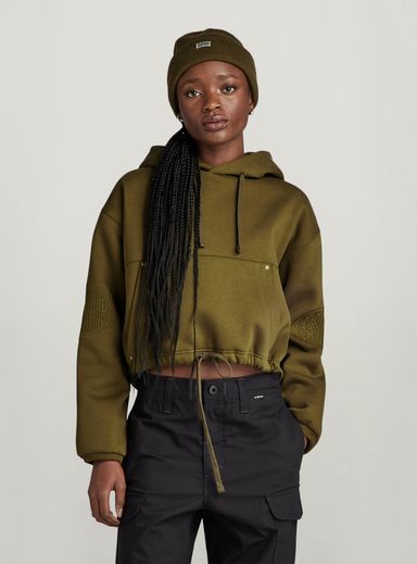 Sudadera Sleeve Graphic Cropped Loose